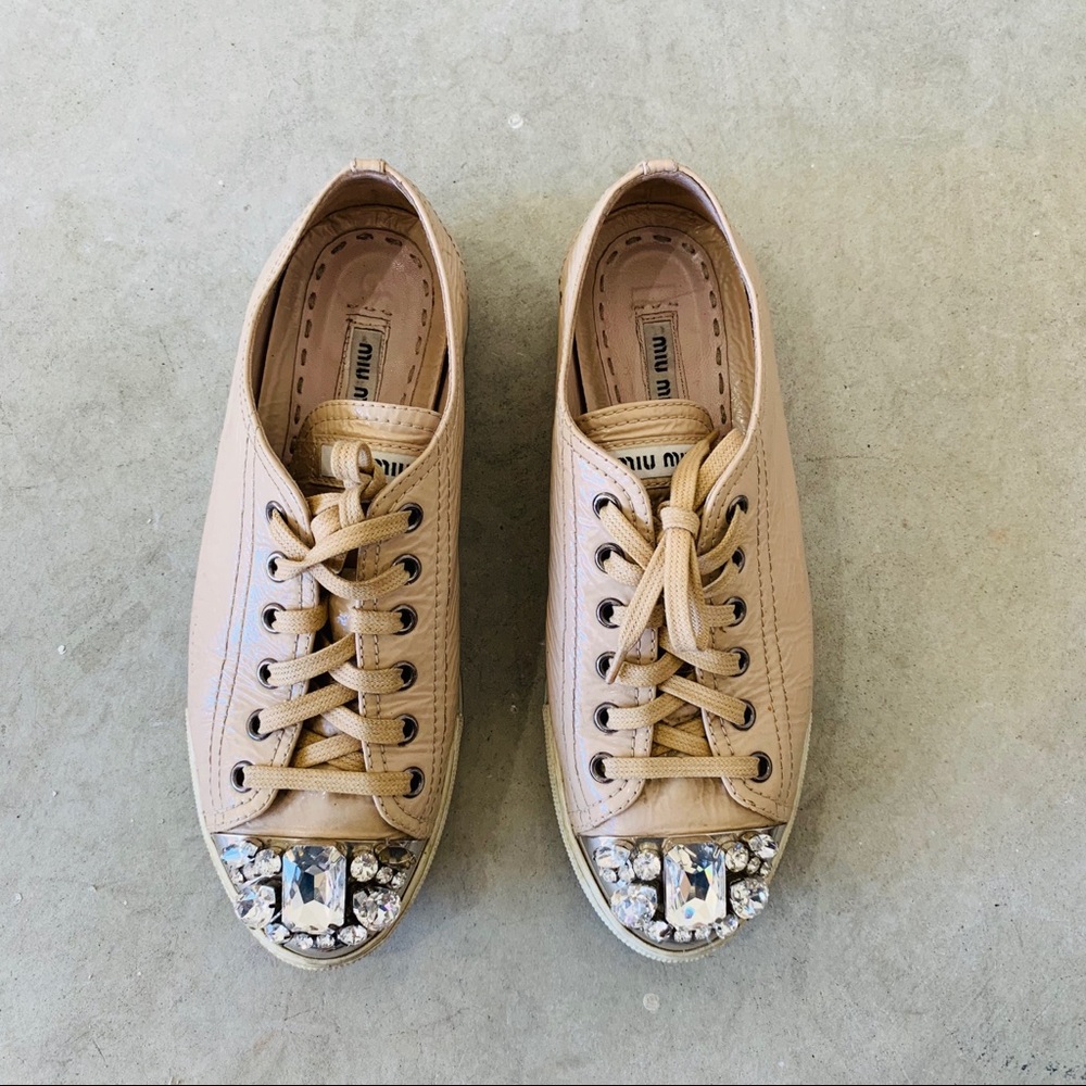 MIU MIU crystal embellished sneakers